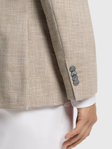 Checked wool-blend blazer - 5
