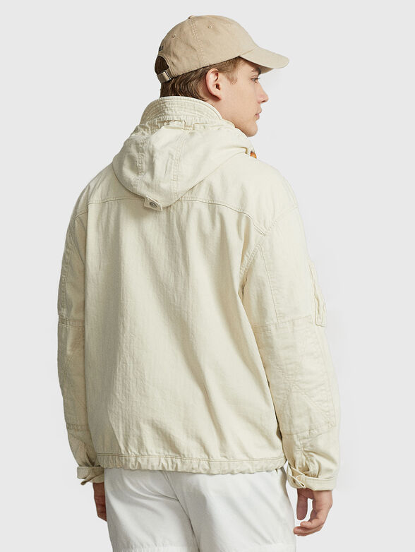 Cotton jacket with hood and accent pockets - 3
