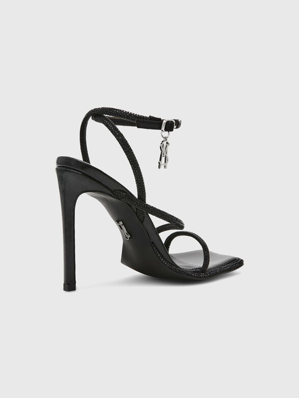 Black heeled sandals with logo - 4