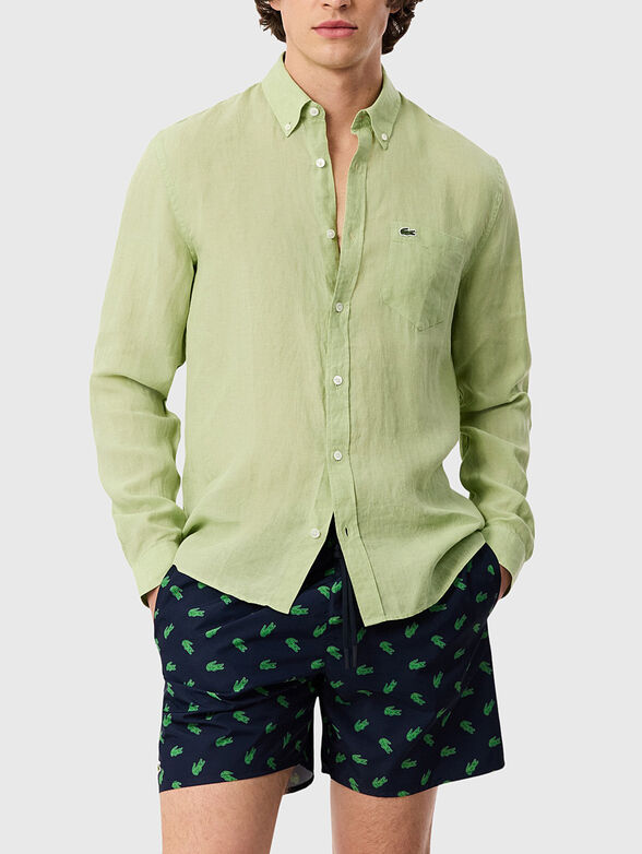 Pink linen shirt - 1