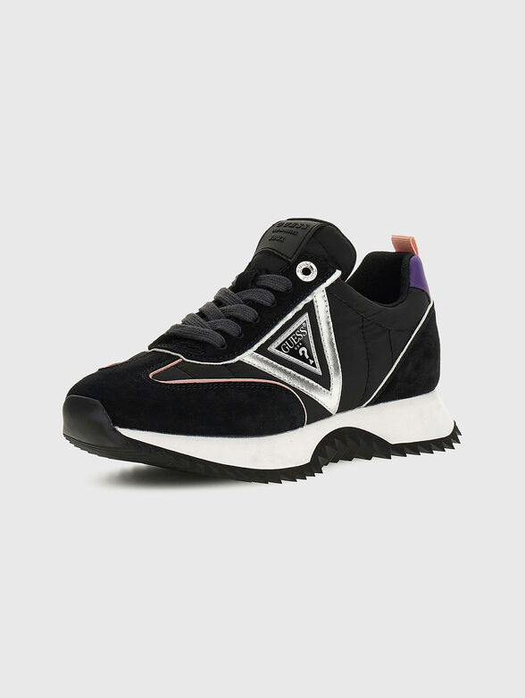 Black sports shoes with suede details - 2