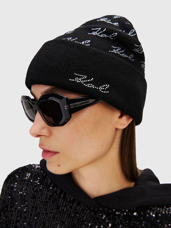K/SIGNATURE rhinestones beanie - 2