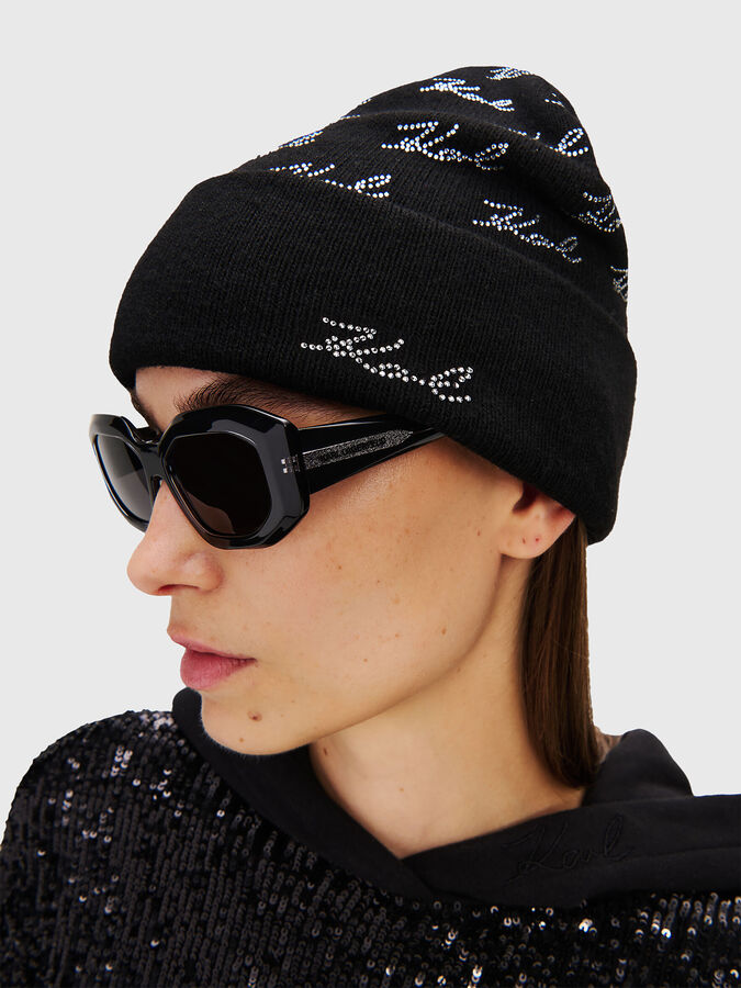 K/SIGNATURE rhinestones beanie brand Karl Lagerfeld  display picture 1