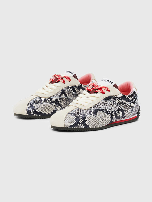 Sports shoes with animal print and logo - 2