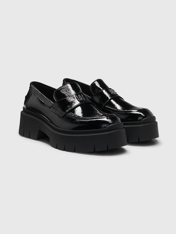Leather loafers with logo - 2