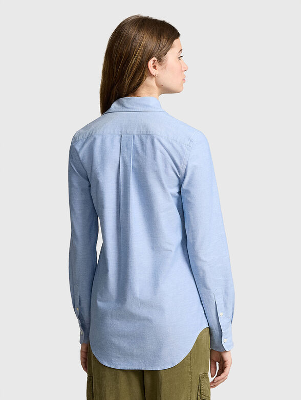 Blue shirt with mini logo embroidery - 3