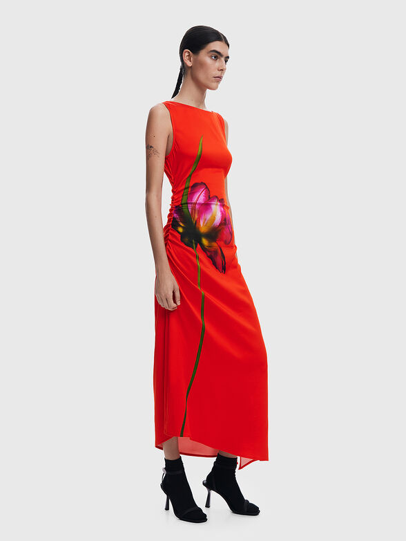 Red asymmetrical dress - 4