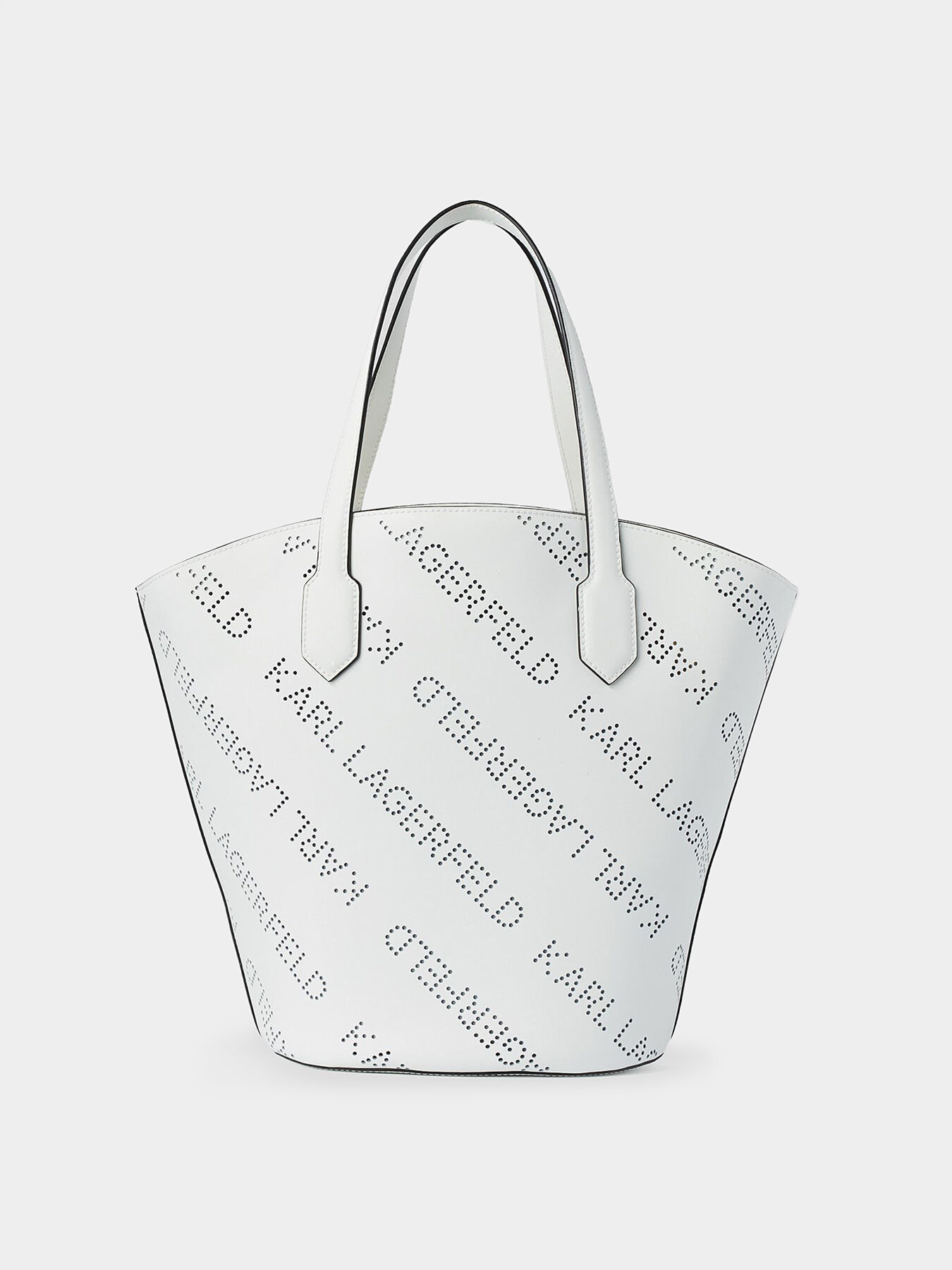 KARL LAGERFELD カルスタシオメッシュスハンコルトレス K/PUNCHED LOGO perforated with KARL logo pattern brand Karl