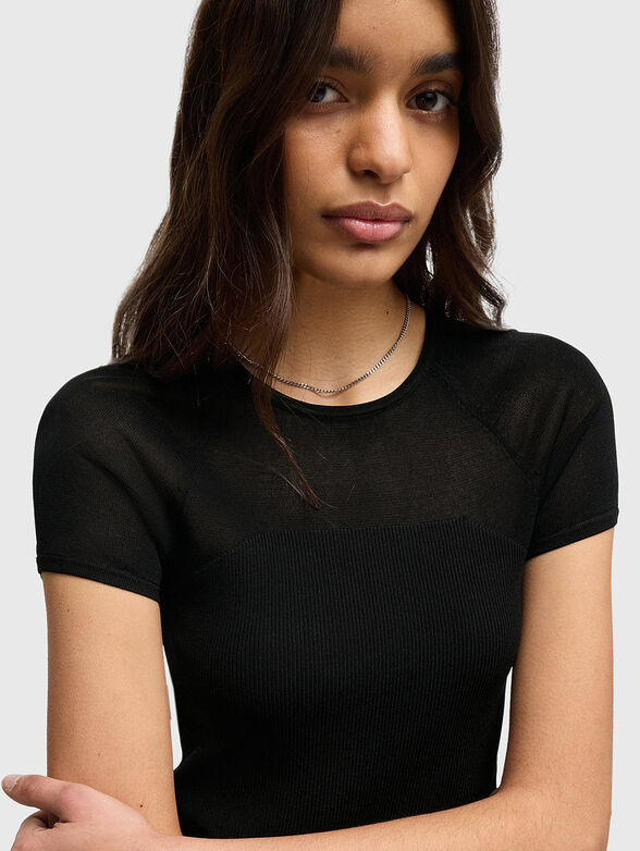 SLEVETTA short T-shirt with accent back - 4