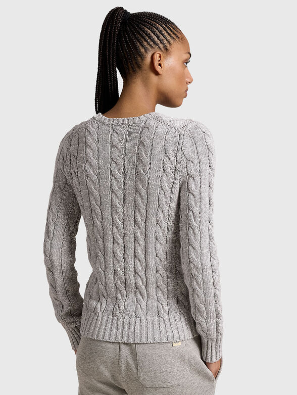 Cotton sweater with oval neckline - 2
