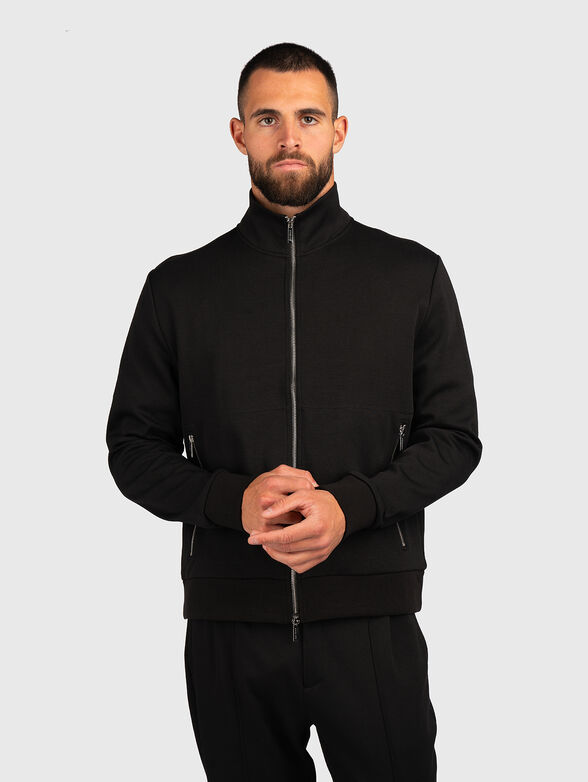 Black sweatshirt with zip - 1