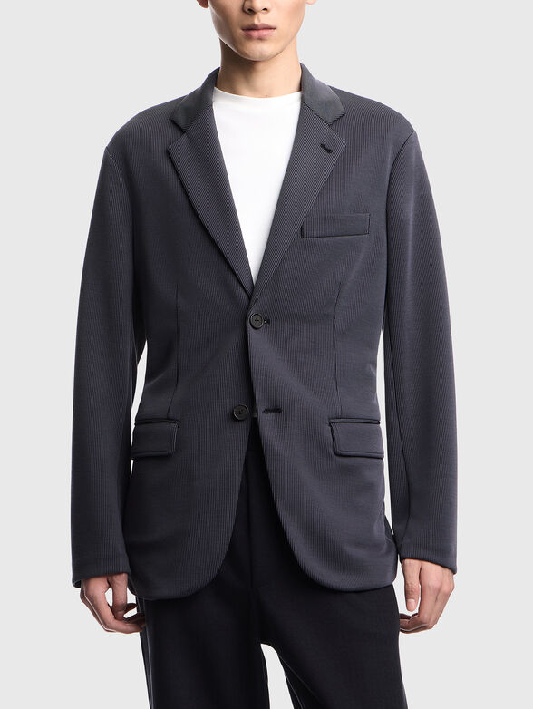 Striped jacket with a single-breasted closure  - 1
