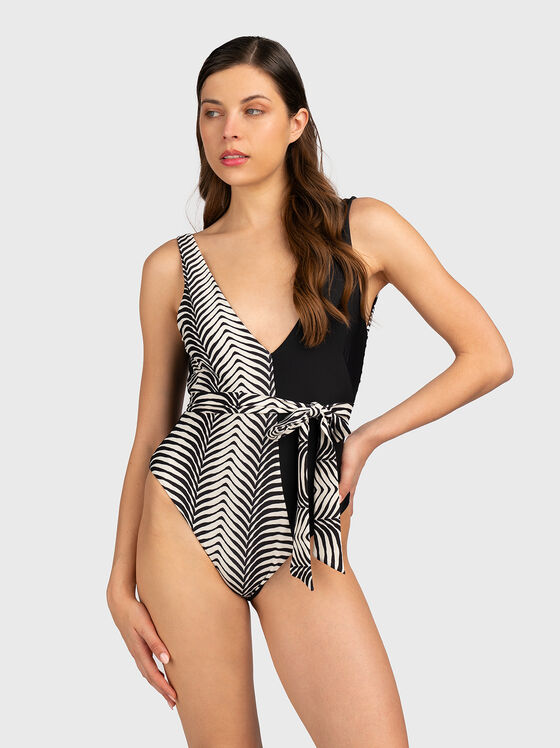 One piece swimsuit with belt - 1