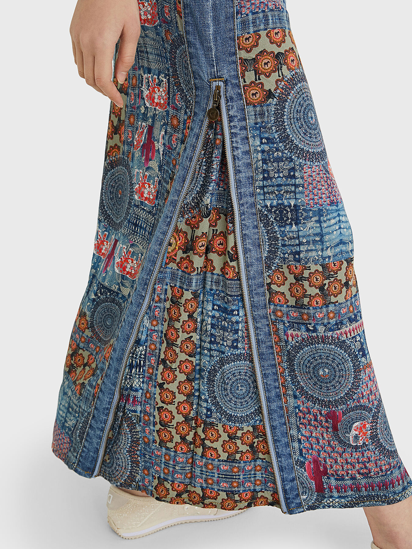 Denim skirt AFRICAN with print brand DESIGUAL — Globalbrandsstore