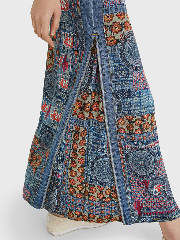 Denim skirt AFRICAN with print - 4