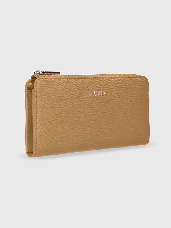 Beige wallet with logo detail - 2