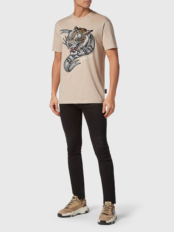Crystal embellished T-shirt - 1