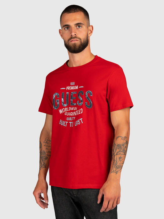 Black T-shirt with logo embroidery
