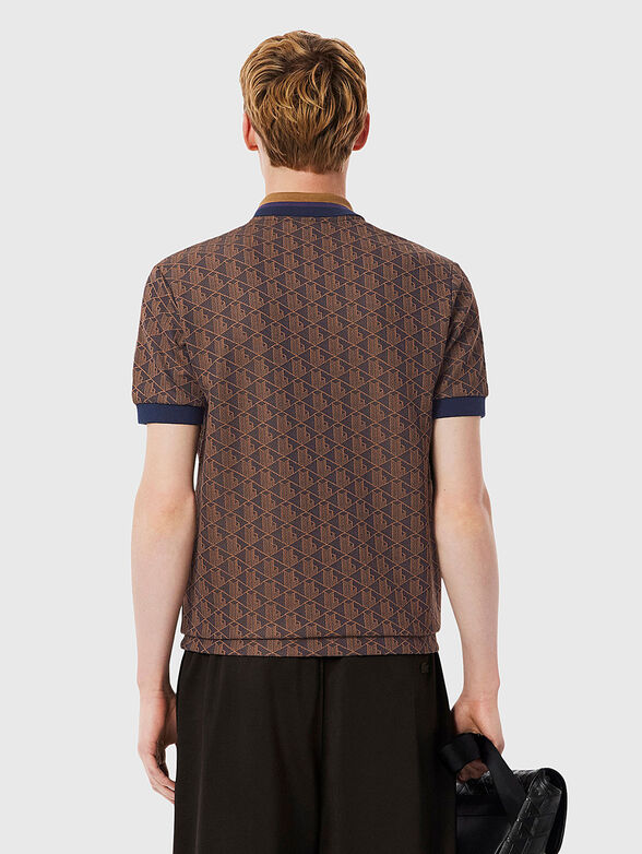 Polo shirt with accent collar in green - 3