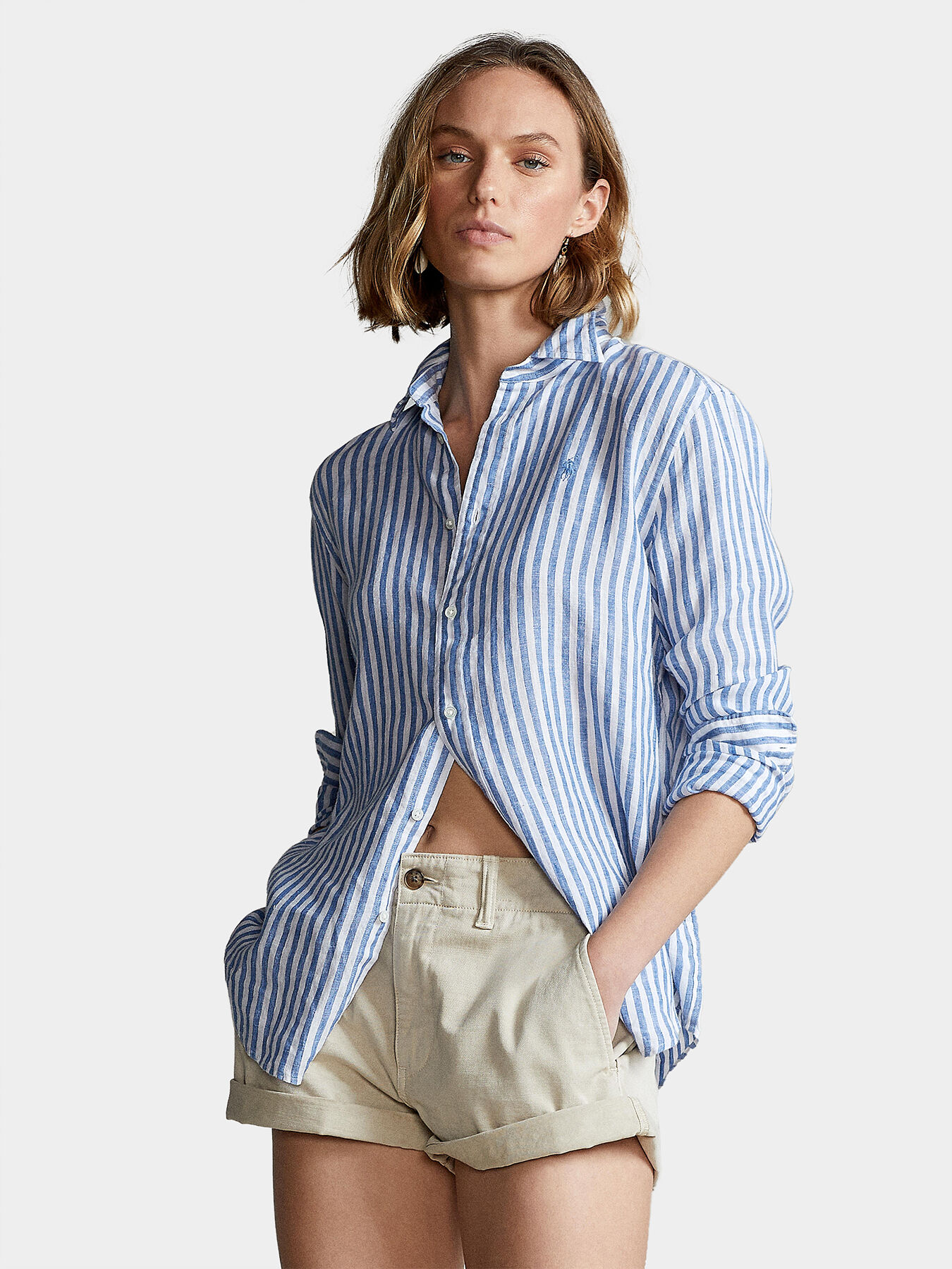 Linen striped shirt brand POLO RALPH LAUREN
