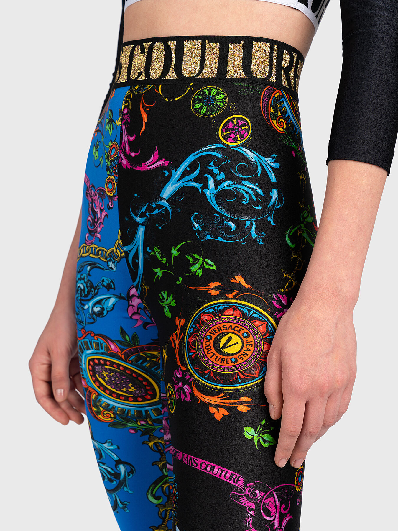 Leggings with logo print brand VERSACE JEANS COUTURE