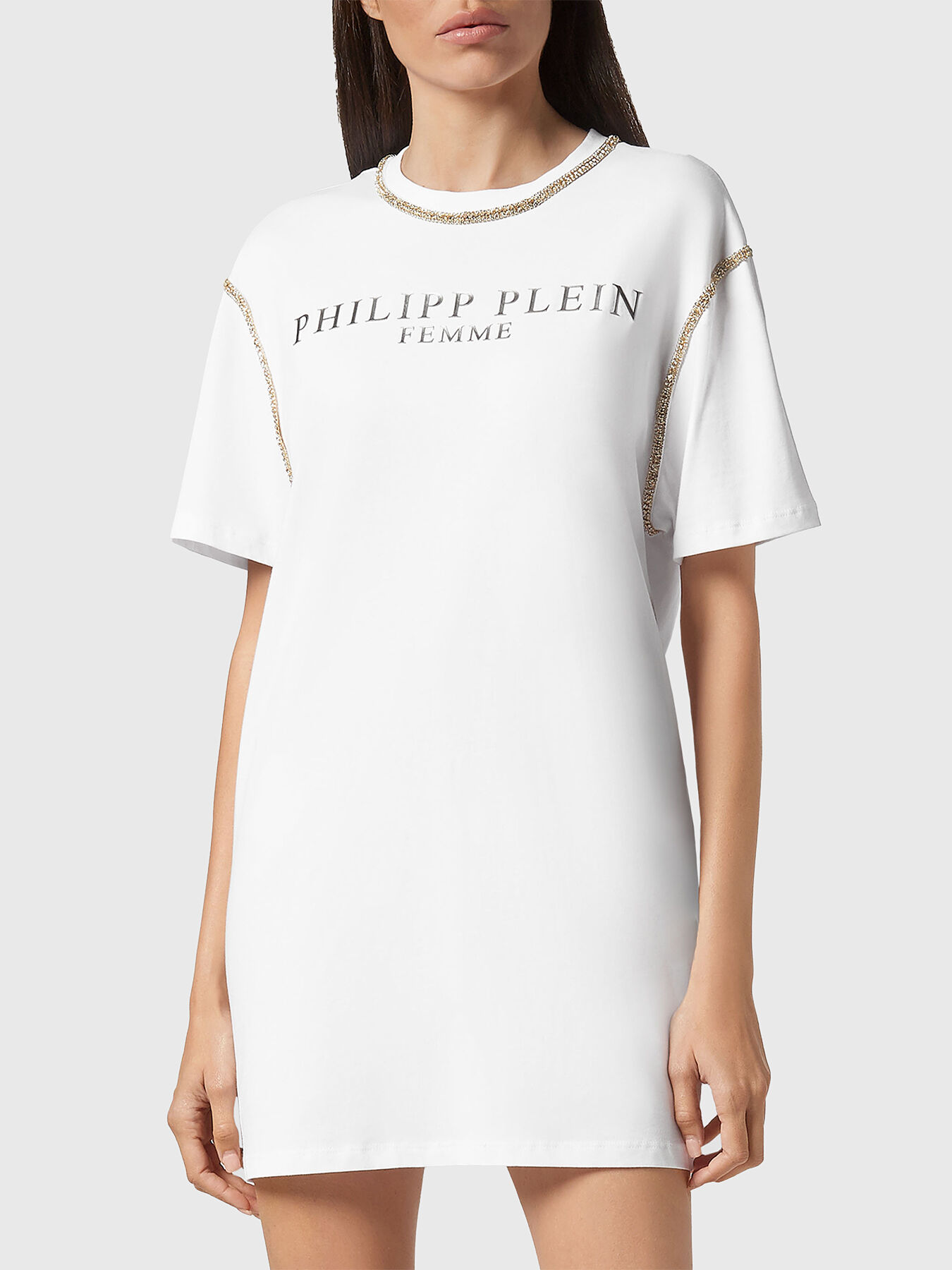 ICONIC PLEIN dress with appliqued rhinestones brand PHILIPP