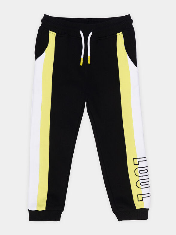 Cotton sports trousers with logo detail - 1