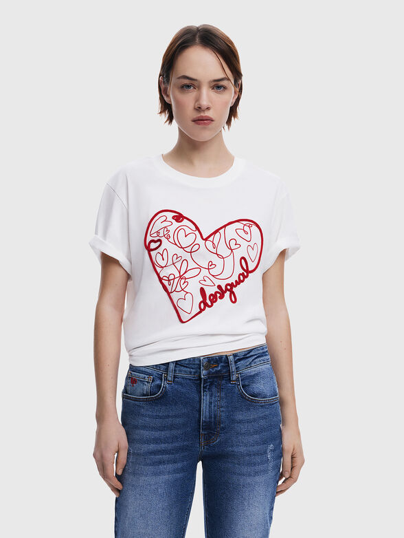 T-shirt with print and embroidery - 1