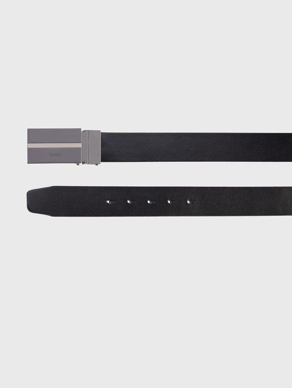 Leather belt with logo - 4