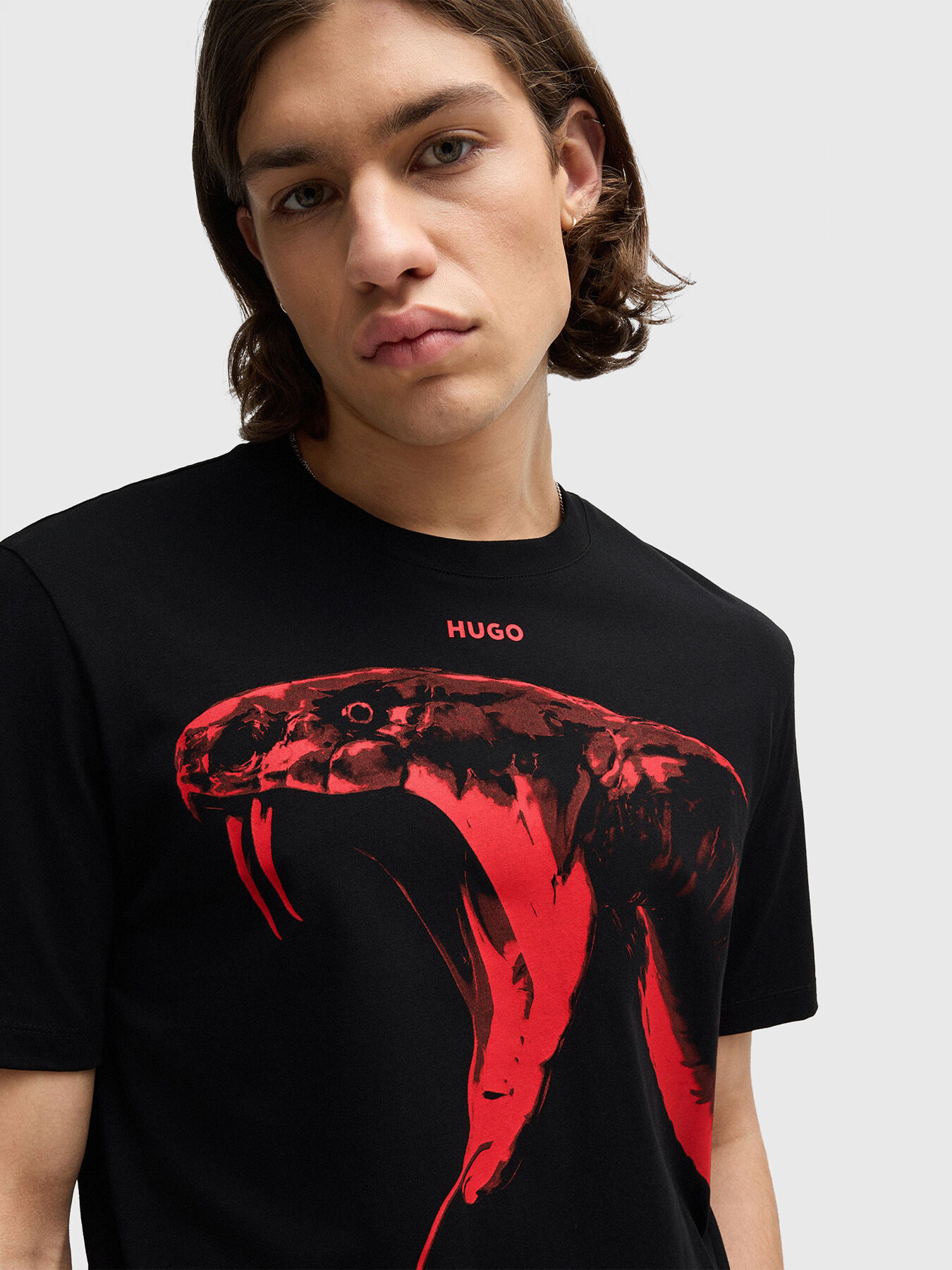 DIKOBRA black T-shirt with print brand HUGO