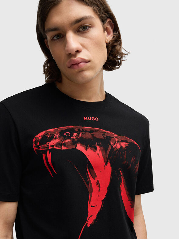 DIKOBRA black T-shirt with print - 4