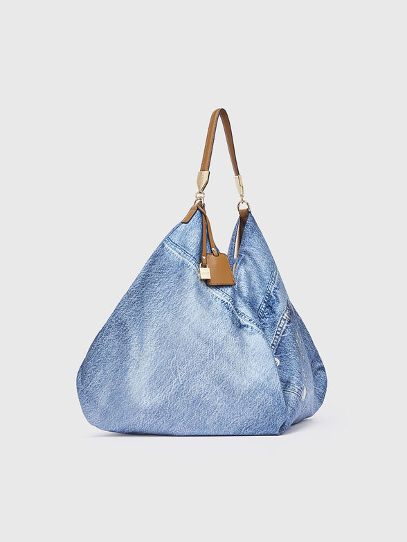 Denim-effect hobo bag - 3