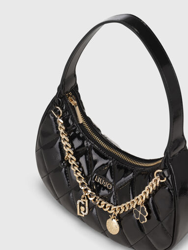 Black bag with lacquer effect and metal details - 5