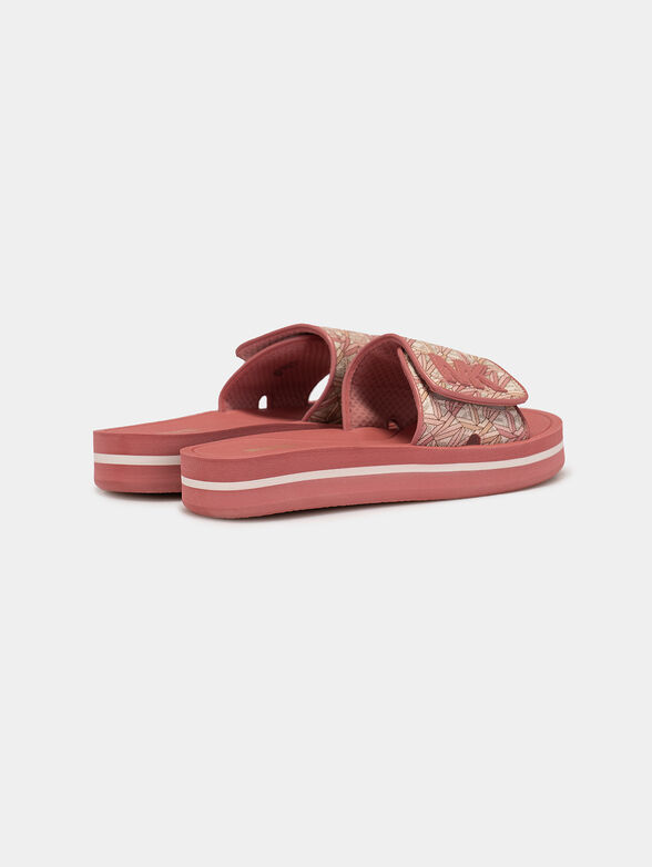 Pink slides with monogram logo print - 3