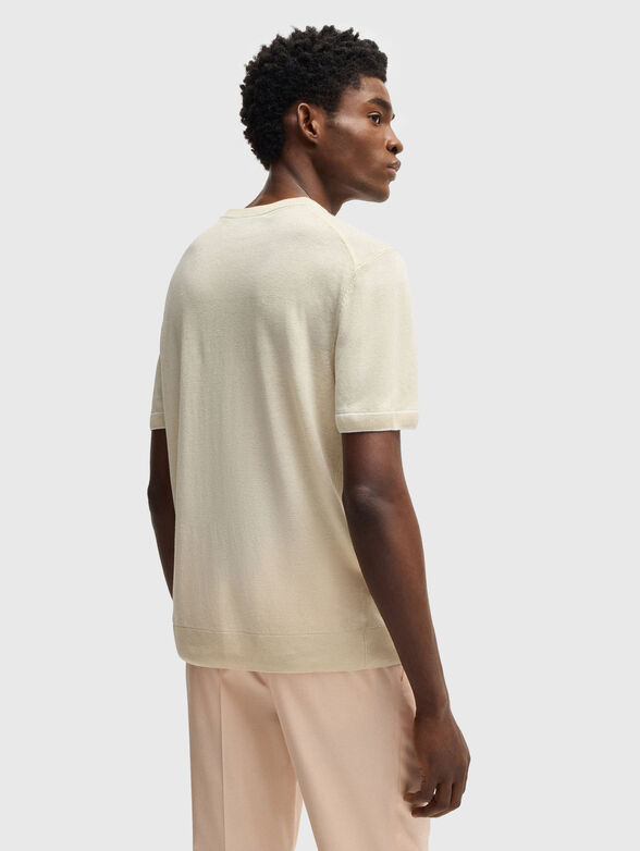 Linen sweater with accent stitching - 3