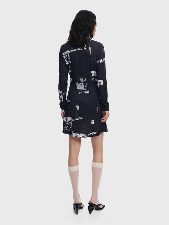 Mini dress with accent print - 2