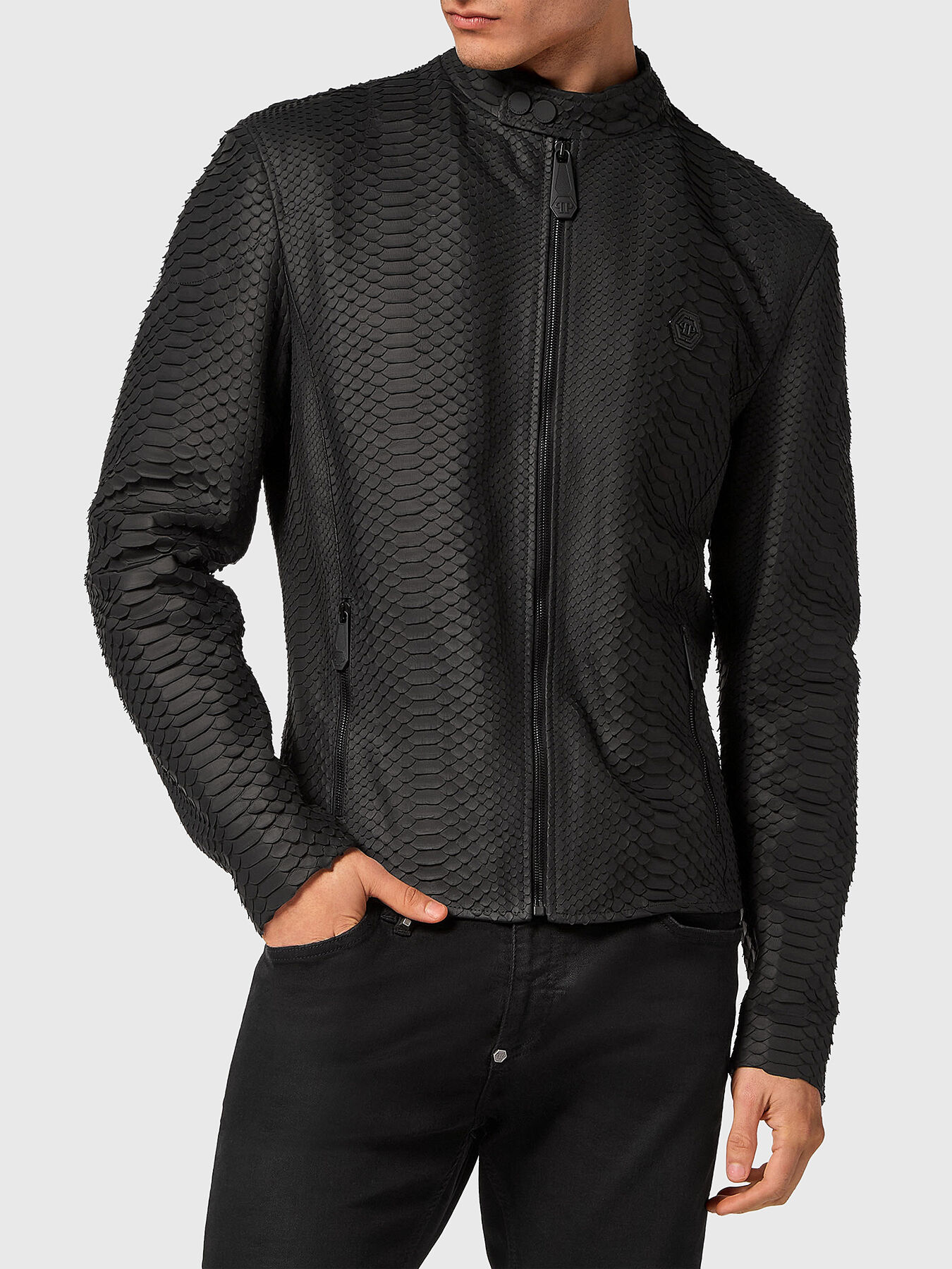 Python biker jacket sales