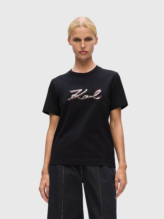 Sequin signature T-shirt - 1