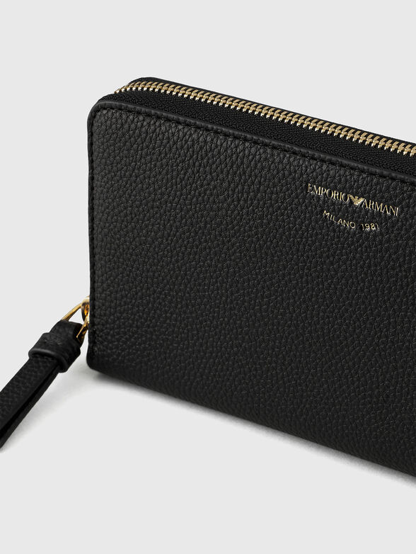 Black wallet with mini logo inscription - 4