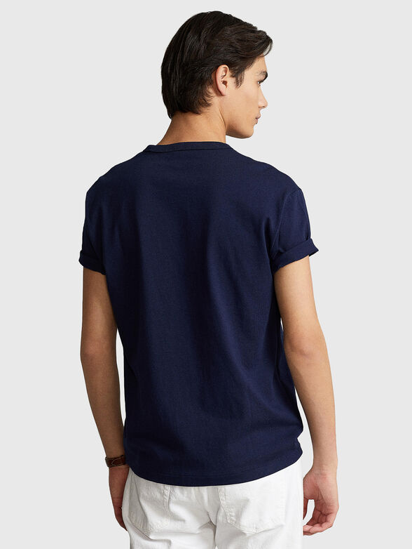 Cotton T-shirt with contrasting logo embroidery - 3