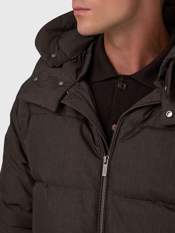Padded jacket with hood and double zip - 4