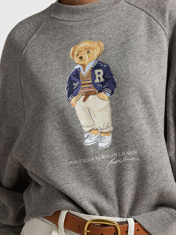 Grey sweatshirt with Polo Bear print - 4