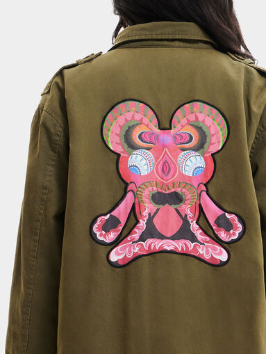 Parka in green with contrasting patches - 4
