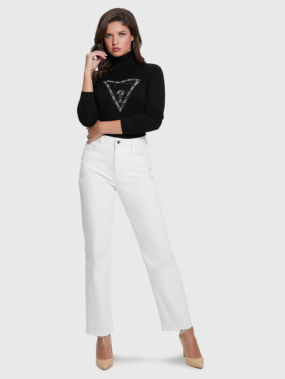 Sweater with polo collar and contrast logo - 2