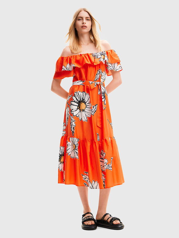 Black dress with floral print - 1