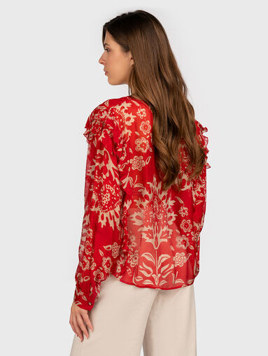 Viscose and silk printed blouse - 3