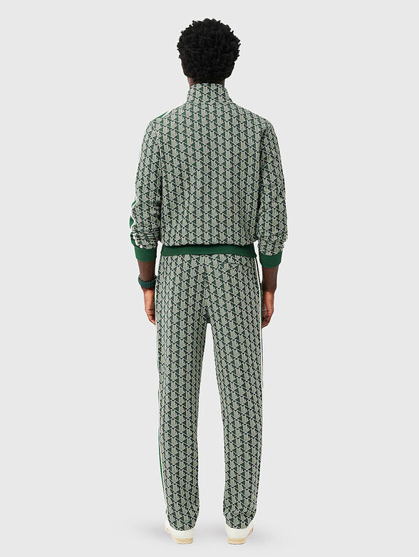 Brown sports trouser with monogram print - 2