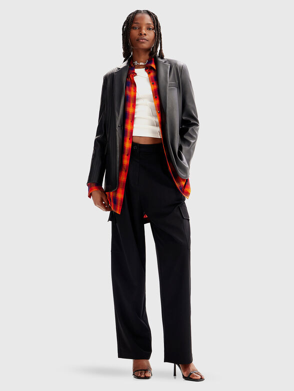 Faux leather blazer - 2