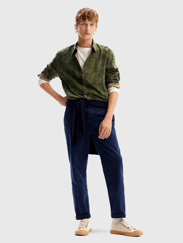 Cotton shirt in green color - 2