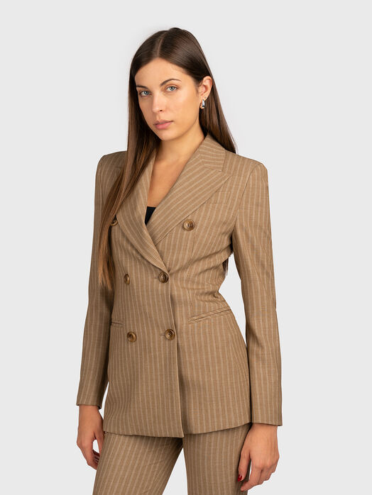 Striped blazer with double-breasted fastening